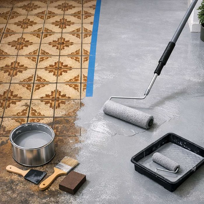 Rénover un ancien carrelage avec une résine décorative | Guide