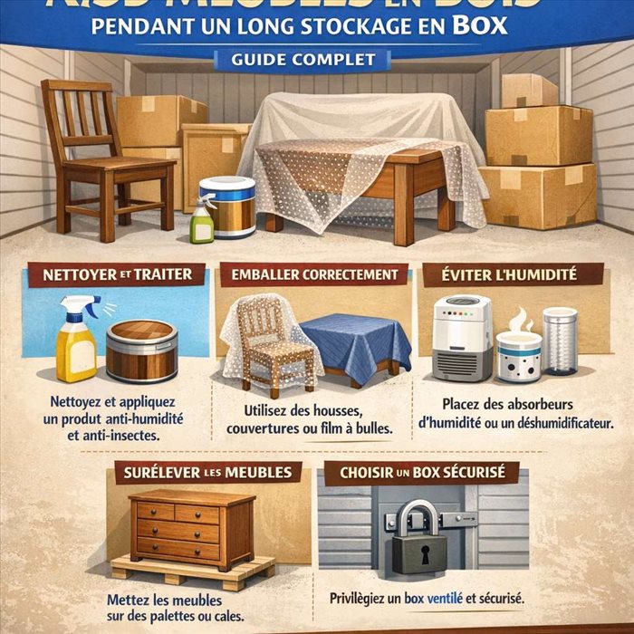 Protéger vos meubles en bois en box : conseils pour un long stockage