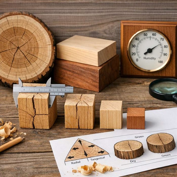 Rétractibilité volumique du bois : définition et comparaison des essences