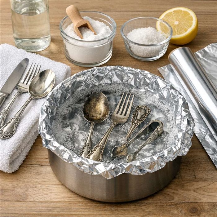 Comment nettoyer l’argenterie avec du papier aluminium ?