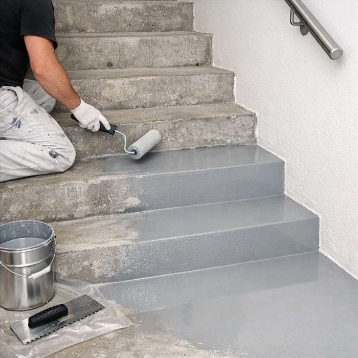 Résine sur escalier béton : avantages, sécurité et durabilité